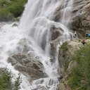 Алибекский водопад весной. Домбай